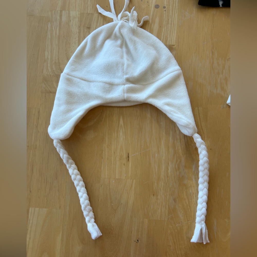 Kids fleece white hat